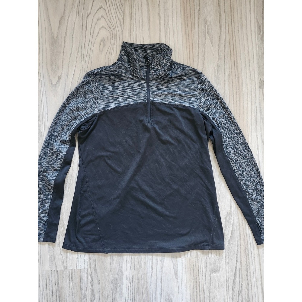 Layers 1/4 Zip Long Sleeve Pullover Women's Size Large Black‎